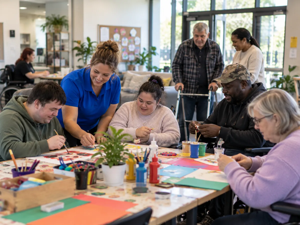 People connecting through community activities