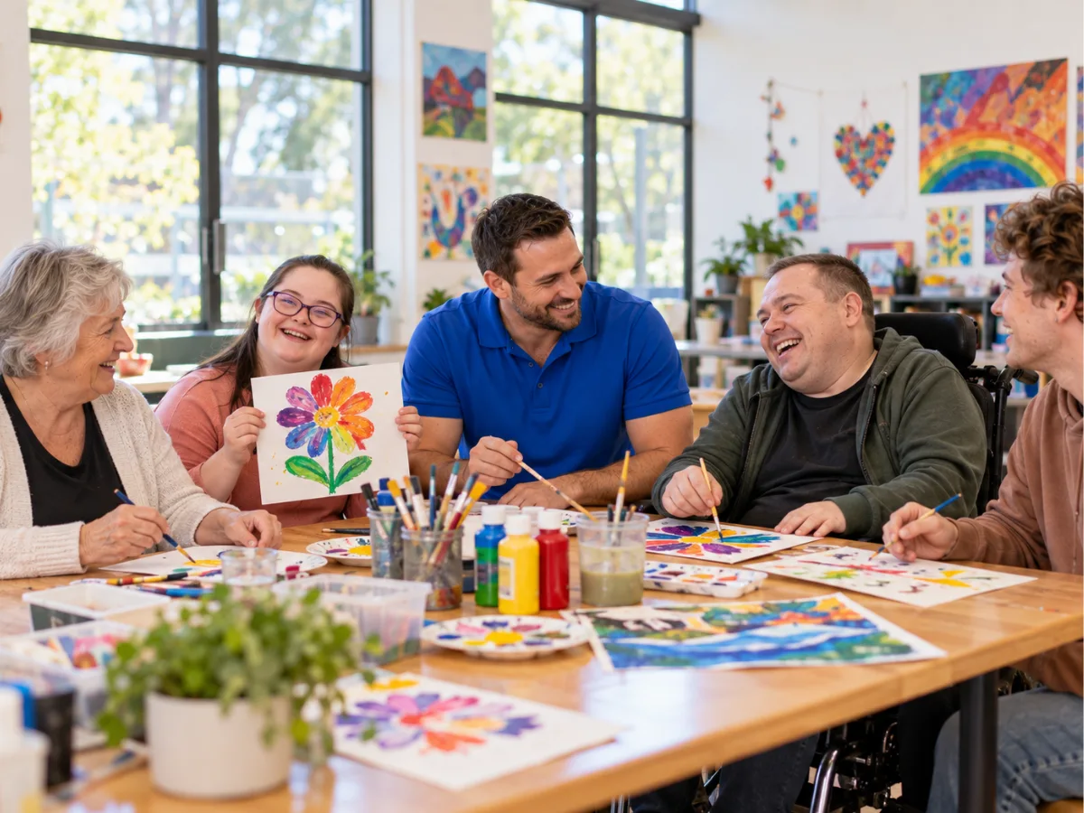 People enjoying a community activity together