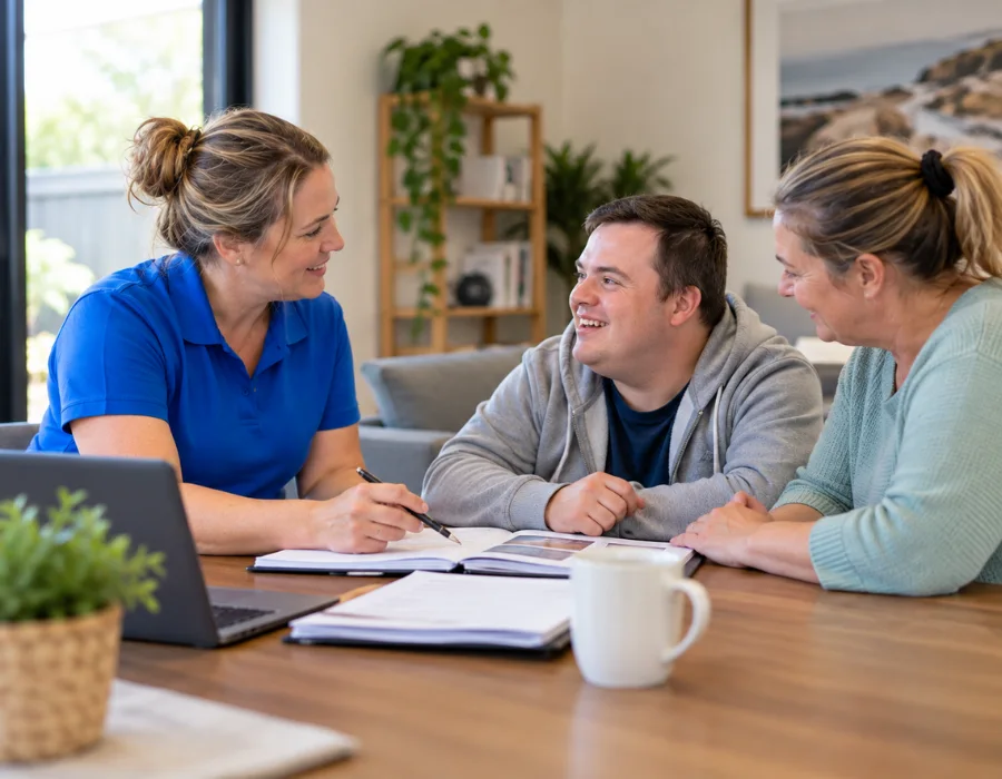 A support coordinator helping a participant