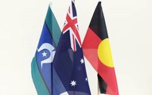 Aboriginal and Torres Strait Islander flags with the Australian flag