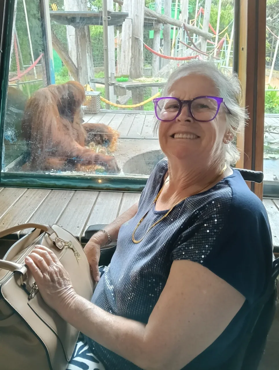 Elizabeth enjoying the zoo visit
