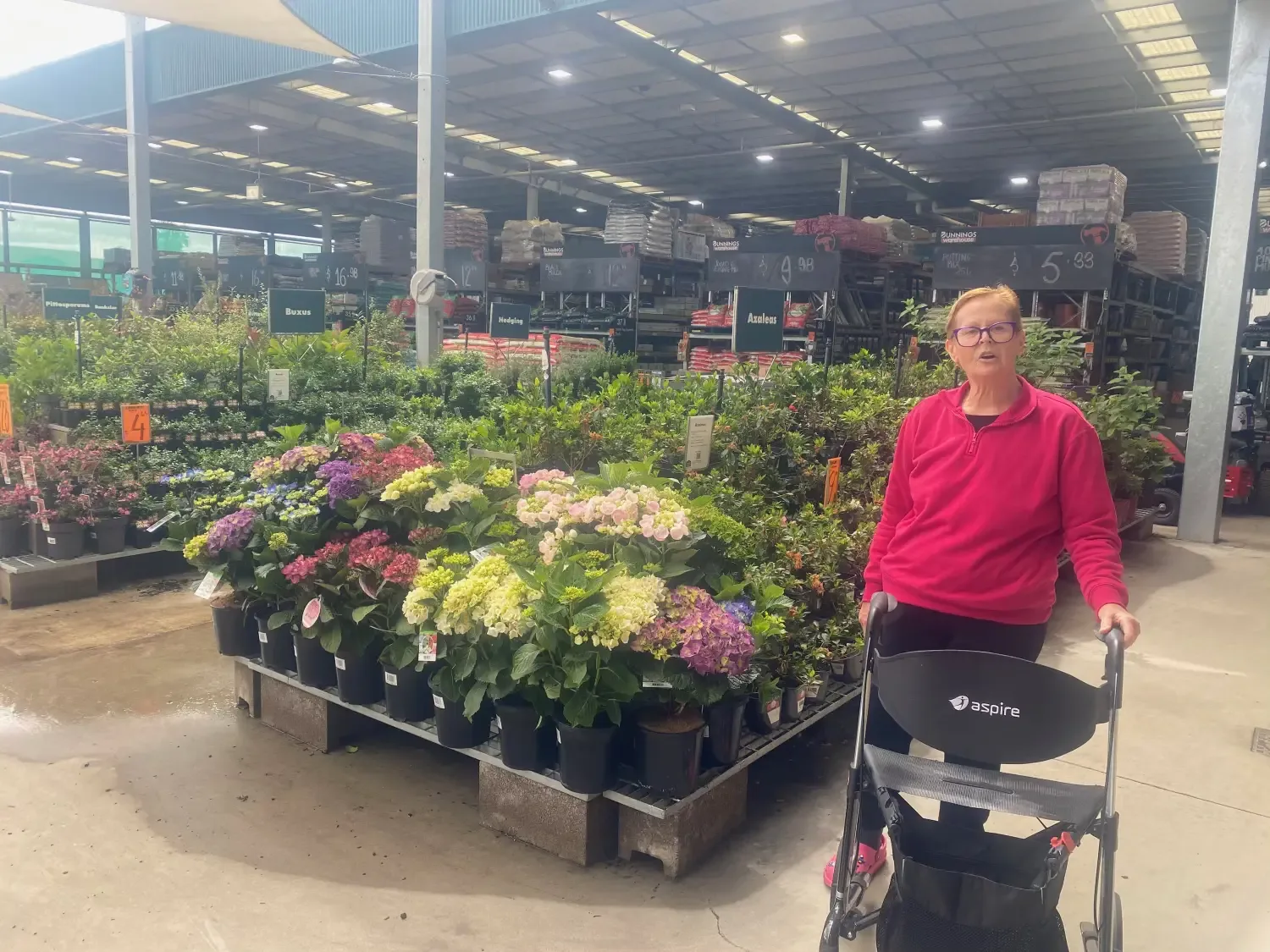 Elizabeth buying plants