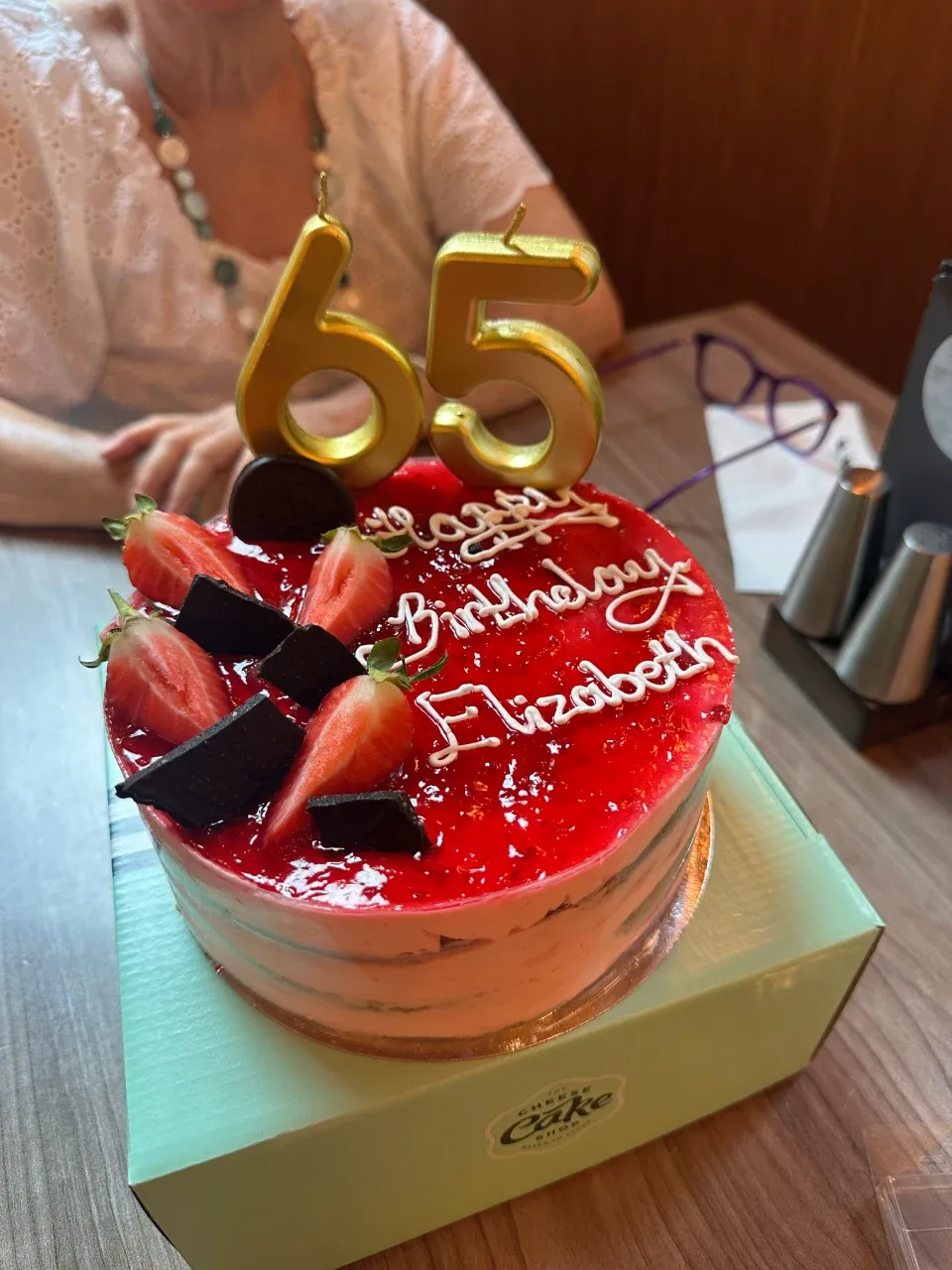 Elizabeth’s 65th birthday cake at Lynbrook Hotel